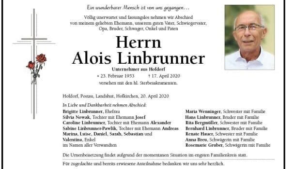 LT trauert um Firmengründer Alois