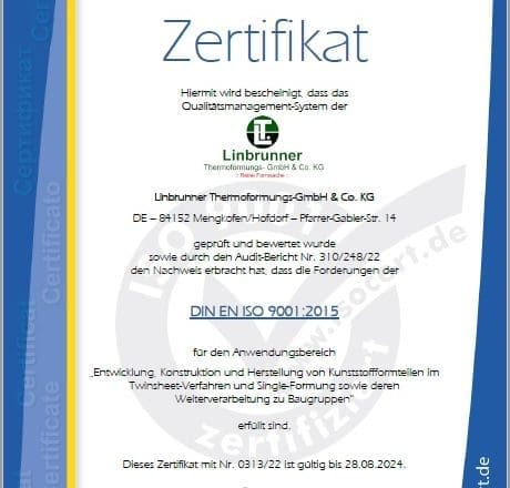 DIN EN ISO 9001-2015 Zertifizierung